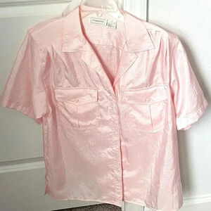 Cymbrion Pink Polyester Women's Buttoned Half sleeved shirt Size 14